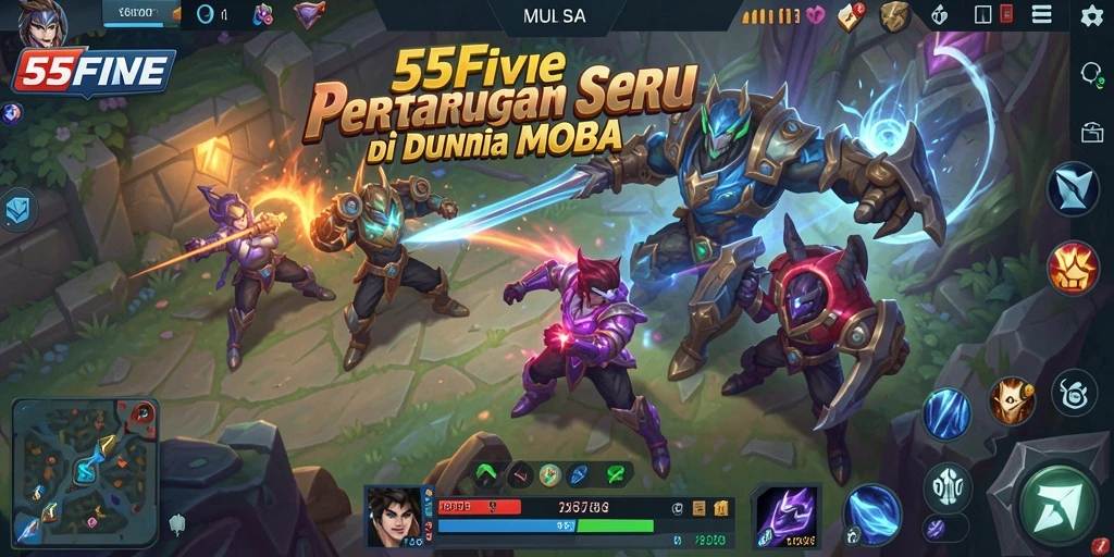 Tampilan gameplay seru dan kompetitif di 55FIVE.