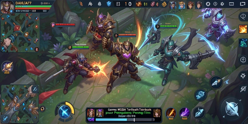 Screenshot DAHLIA77 menampilkan aksi seru dalam gameplay MOBA.