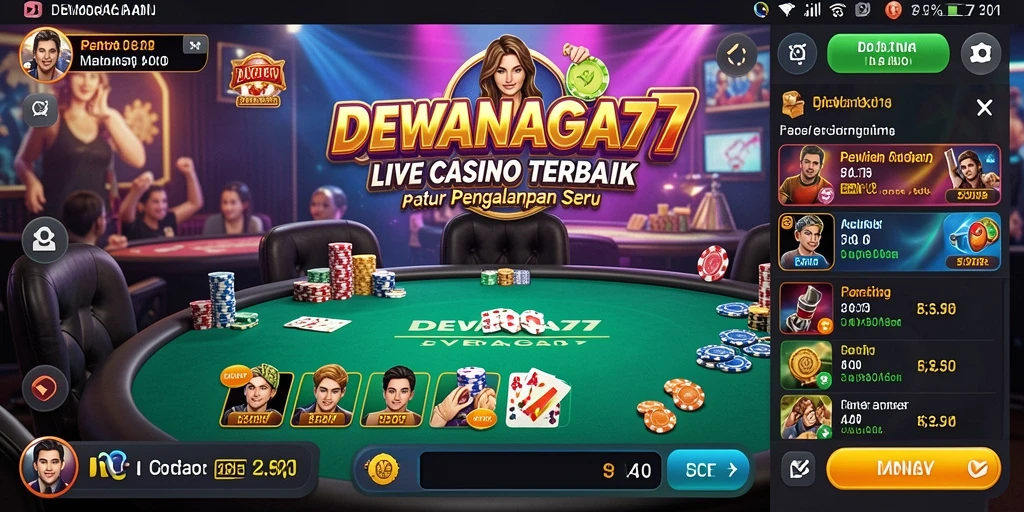 Tampilan antarmuka menarik dengan dealer langsung di DEWANAGA77.