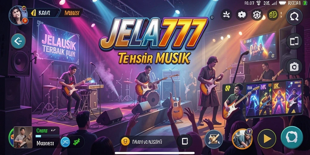 Screenshot gameplay JELAS777 menunjukkan aksi menekan not musik dengan seru.