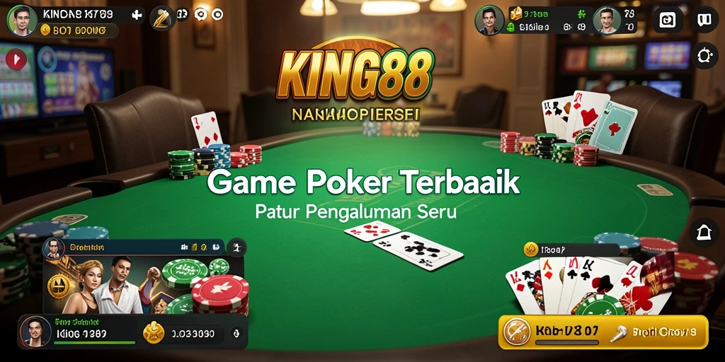 Tangkapan layar permainan KING88 yang menunjukkan aksi poker yang mendebarkan.