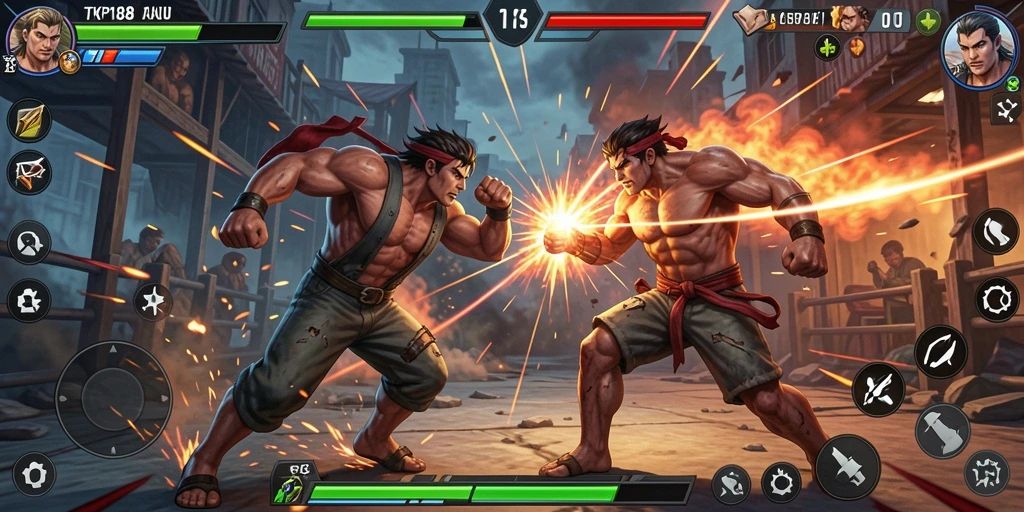 Screenshot gameplay TKP188 menampilkan aksi pertarungan yang intens.