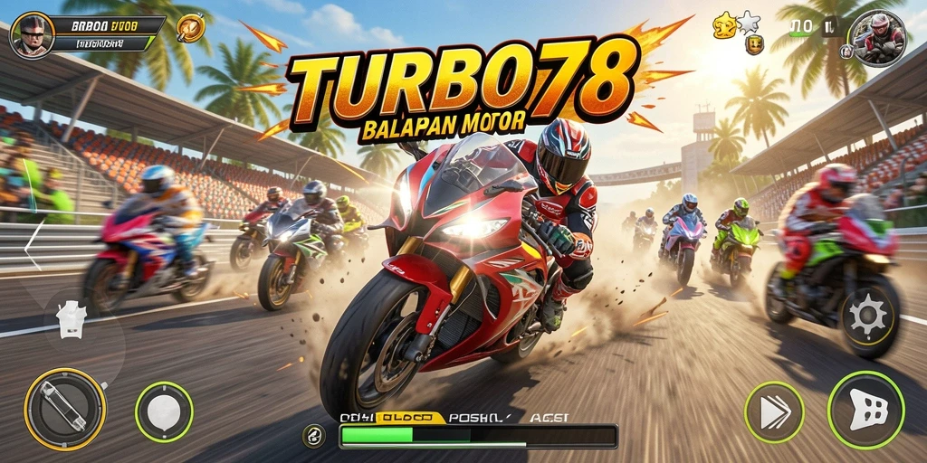 Tampilan gameplay TURBO78 yang dinamis dan menantang.