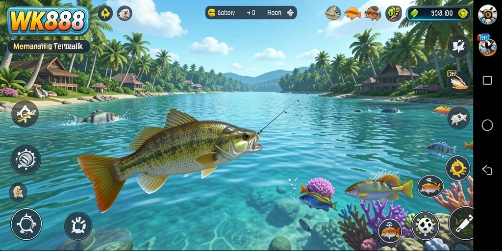 Tampilan gameplay WK888 menunjukkan pengalaman memancing yang realistis.